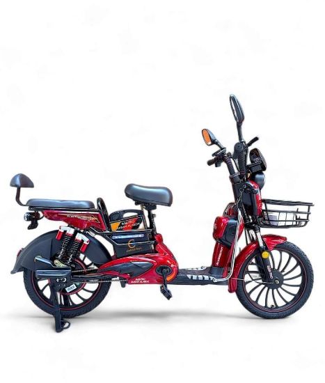 صورة دراجة كهربائية 60 فولت بمقعدين وسلة أمامية من الوكيل تويز بكفرات مقاس 20